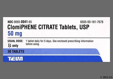 White Round 93 41 - Clomiphene Citrate 50mg Tablet