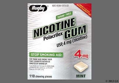 tan square - Nicotine Polacrilex 4mg Chewing Gum Starter Kit (Mint)