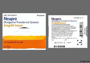 tan square - Neupro 2mg/24hr Transdermal Patch