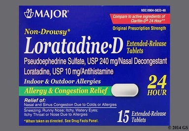 White Oblong - Loratadine-D 24 Hour 10mg-240mg Extended-Release Tablet