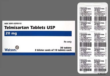 White Round 3292 - Telmisartan 20mg Tablet
