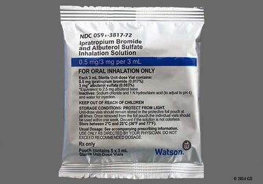 Colorless Not applicable - Ipratropium Bromide/Albuterol Sulfate 0.5mg-3mg/3ml Solution for Inhalation