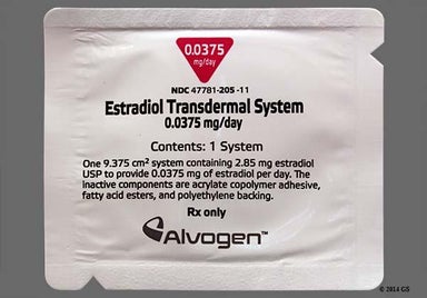 Colorless Oval - Estradiol 0.0375mg/24hr Transdermal Patch System