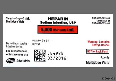 Colorless Not applicable - Heparin Sodium 5,000unit/mL Solution for Injection