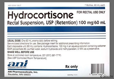 white - Hydrocortisone 100mg/60ml Rectal Enema Suspension