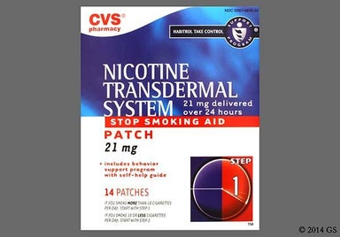Beige Round - CVS Nicotine 21mg/24hr Transdermal System Patch