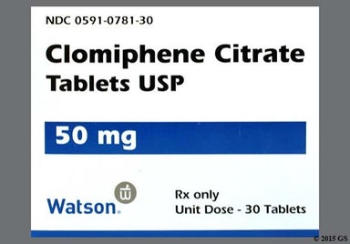 White Round WATSON 781 - Clomiphene Citrate 50mg Tablet
