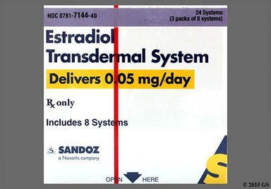 Rectangular - Estradiol 0.05mg/24hr Transdermal Patch System (Twice-Weekly)
