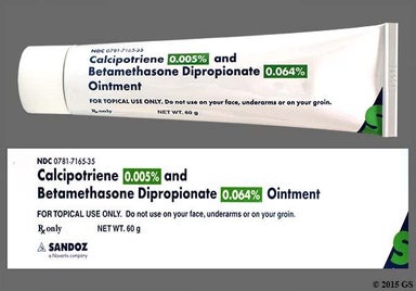 white and yellow - Calcipotriene/Betamethasone Dipropionate 0.005%-0.064% Topical Ointment