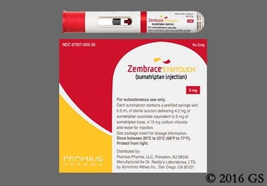 Yellow Not applicable - Zembrace SymTouch 3mg/0.5mL Solution for Injection