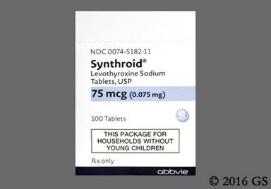 Purple Round SYNTHROID - Synthroid 75mcg Tablet