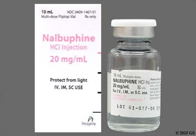 colorless - Nalbuphine Hydrochloride 20mg/mL Solution for Injection