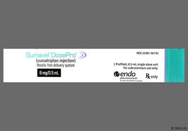 Yellow Not applicable - Sumavel DosePro Needle-Free Delivery System 6mg/0.5mL Solution for Injection