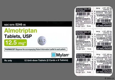 White Round Al2 And M - Almotriptan Malate 12.5mg Tablet