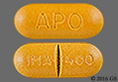 Orange-brown Oblong IMA 400 - Imatinib Mesylate 400mg Tablet