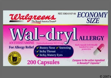 Pink And White 44-107 44-107 - Wal-dryl Allergy 25mg Capsule