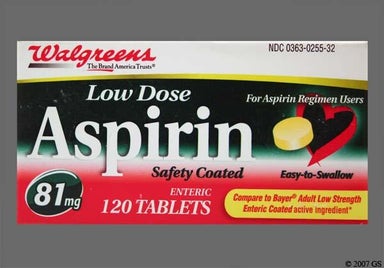 Yellow Round L - Walgreens Aspirin 81mg Enteric Coated Tablet