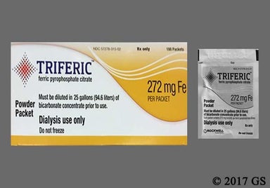 Green-yellow Not applicable - Triferic 272mg Powder for Solution for Hemodialysis