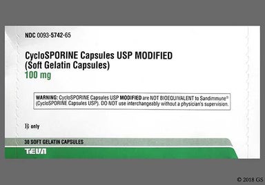 Brown Capsule LOGO 100 mg - Cyclosporine (modified) 100mg Capsule