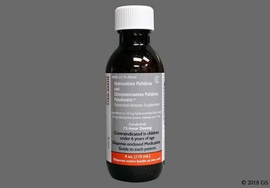 Yellow Not applicable - Hydrocodone Polistirex/Chlorpheniramine Polistirex Pennkinetic 10mg-8mg/5ml Extended-Release Suspension