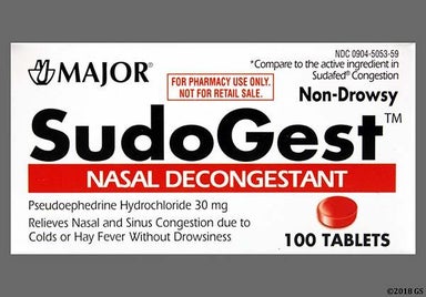 Red Round 44 112 - SudoGest 30mg Tablet
