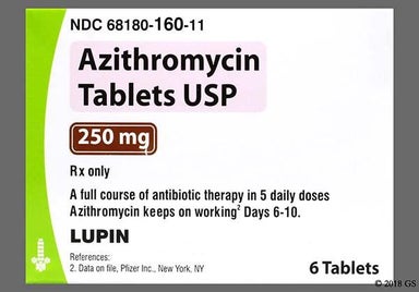 Pink Oval L11 - Azithromycin 250mg Tablet (6ct Blister Card)