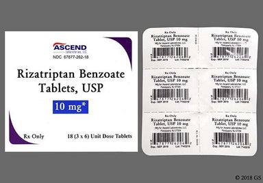 White Oblong 10 And Rzt - Rizatriptan Benzoate 10mg Tablet