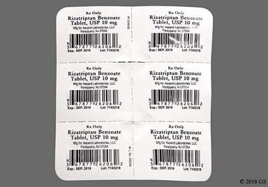 White Oblong 10 And Rzt - Rizatriptan Benzoate 10mg Tablet