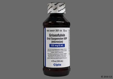 pink-orange - Griseofulvin Microsize 125mg/5mL Suspension