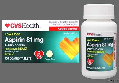 Yellow Round E T81 - CVS Aspirin Low Dose 81mg Enteric Coated Tablet