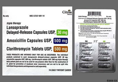 Yellow Oval D And 63 - Lansoprazole/Amoxicillin/Clarithromycin Triple Therapy Pack