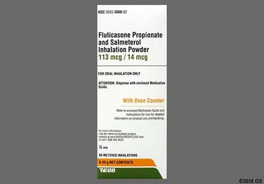 white - Fluticasone Propionate/Salmeterol 113mcg-14mcg/actuation Powder for Inhalation