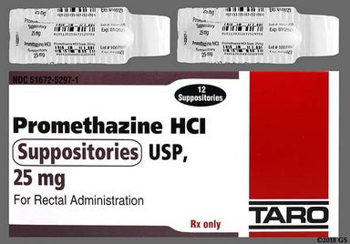 white bullet - Promethazine 25mg Rectal Suppository