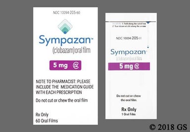 White Rectangular C5 - Sympazan 5mg Oral Soluble Film