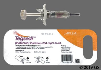 Yellow Not applicable - Tegsedi 284mg/1.5mL Prefilled Syringe Solution for Injection