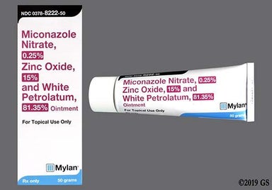 white - Miconazole Nitrate/Zinc Oxide/White Petrolatum 0.25%-15%-81.35% Topical Ointment