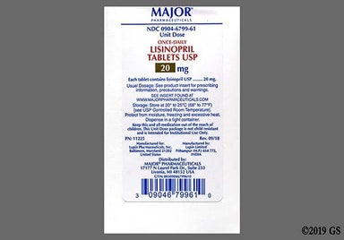 Pink Round LUPIN - Lisinopril 20mg Tablet