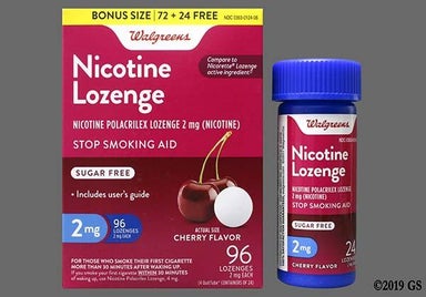 White Round L124 - Walgreens Nicotine Polacrilex 2mg Lozenge (Cherry)