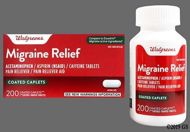 White Oblong L374 - Walgreens Migraine Relief Caplet
