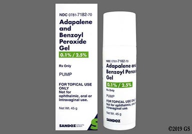 yellow - Adapalene/Benzoyl Peroxide Pump 0.1%-2.5% Topical Gel
