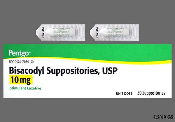 Bisacodyl Stimulant Laxative Suppositories USP, 10 mg, 50 Doses 