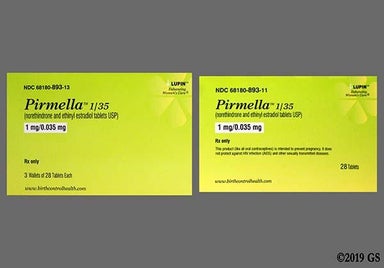 Green Round L27 And Lu - Pirmella 1/35 28-Day 1mg-0.035mg Tablet