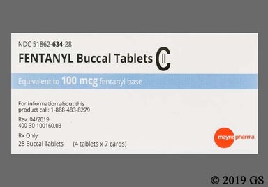 White Round 1 - Fentanyl 100mcg Buccal Tablet