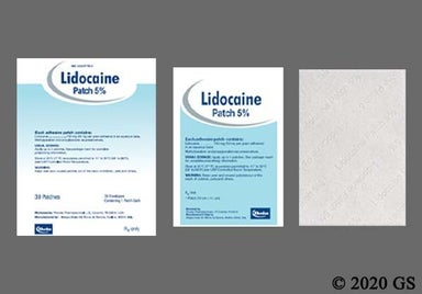 White Rectangular Lidocaine Patch 5% - Lidocaine 5% Transdermal Patch