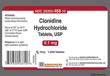 White Round U 135 - Clonidine Hydrochloride 0.1mg Tablet