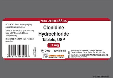 White Round U 135 - Clonidine Hydrochloride 0.1mg Tablet