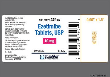 White Oblong Sg And 379 - Ezetimibe 10mg Tablet
