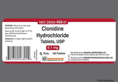 White Round U 135 - Clonidine Hydrochloride 0.1mg Tablet