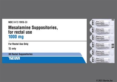 Gray Bullet - Mesalamine 1000mg Rectal Suppository
