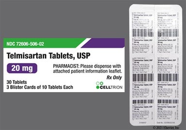 White Round 20 - Telmisartan 20mg Tablet